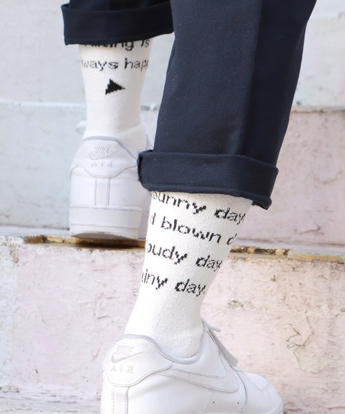 and wander（アンドワンダー）の「and wander/アンドワンダー PE/CO pile socks 靴下 ブランドロゴ（ソックス/靴下・メンズ・ホワイト/ブラック・S/M）」の16枚目の写真