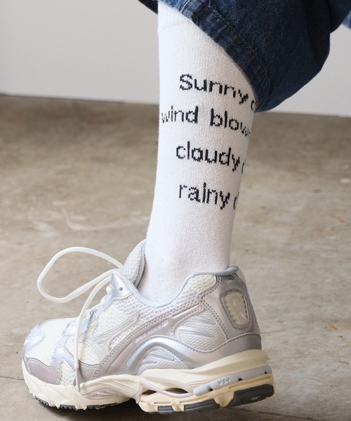 and wander（アンドワンダー）の「and wander/アンドワンダー PE/CO pile socks 靴下 ブランドロゴ（ソックス/靴下・メンズ・ホワイト/ブラック・S/M）」の20枚目の写真