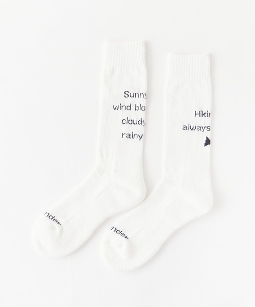 and wander（アンドワンダー）の「and wander/アンドワンダー PE/CO pile socks 靴下 ブランドロゴ（ソックス/靴下・メンズ・ホワイト/ブラック・S/M）」の19枚目の写真
