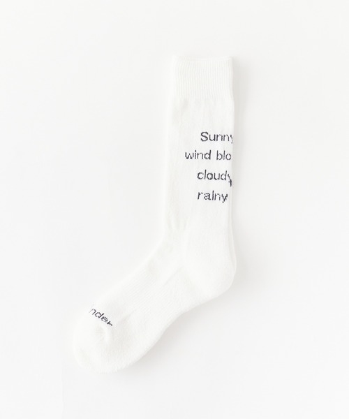 and wander（アンドワンダー）の「and wander/アンドワンダー PE/CO pile socks 靴下 ブランドロゴ（ソックス/靴下・メンズ・ホワイト/ブラック・S/M）」の18枚目の写真