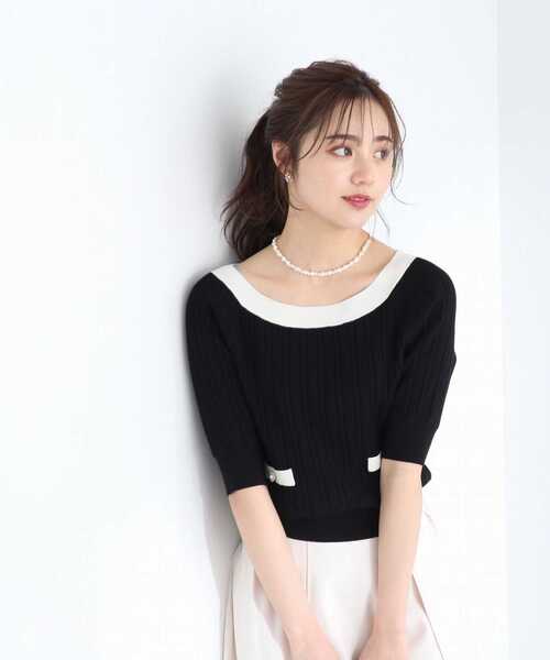 PROPORTION BODY DRESSING(プロポーションボディドレッシング)の「2Wayバイカラーランダムリブニット / 1213170411(ニット/セーター・レディース・ピンク/ブラック/オフホワイト・SMALL/MEDIUM)」の10枚目の写真