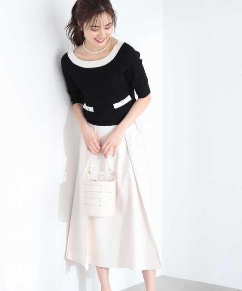 PROPORTION BODY DRESSING(プロポーションボディドレッシング)の「2Wayバイカラーランダムリブニット / 1213170411(ニット/セーター・レディース・ピンク/ブラック/オフホワイト・SMALL/MEDIUM)」の8枚目の写真