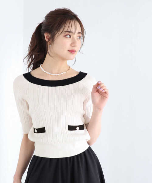 PROPORTION BODY DRESSING(プロポーションボディドレッシング)の「2Wayバイカラーランダムリブニット / 1213170411(ニット/セーター・レディース・ピンク/ブラック/オフホワイト・SMALL/MEDIUM)」の15枚目の写真