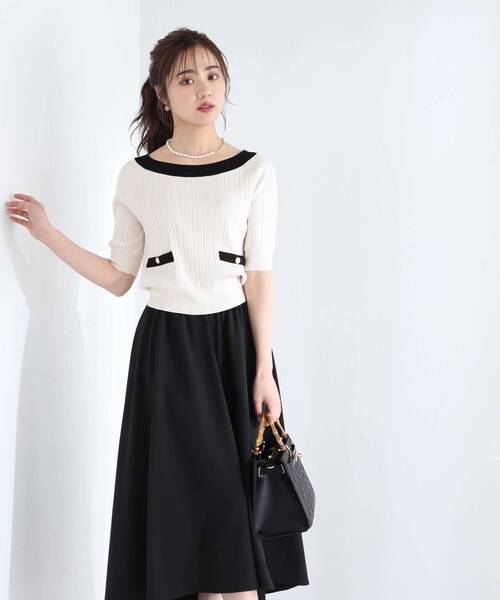PROPORTION BODY DRESSING(プロポーションボディドレッシング)の「2Wayバイカラーランダムリブニット / 1213170411(ニット/セーター・レディース・ピンク/ブラック/オフホワイト・SMALL/MEDIUM)」の7枚目の写真
