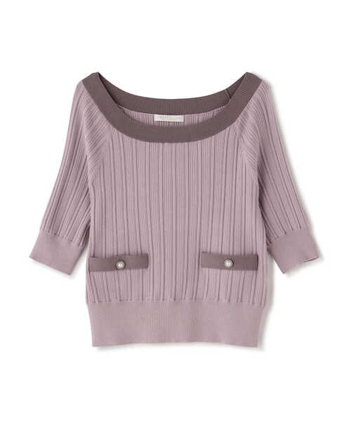 PROPORTION BODY DRESSING(プロポーションボディドレッシング)の「2Wayバイカラーランダムリブニット / 1213170411(ニット/セーター・レディース・ピンク/ブラック/オフホワイト・SMALL/MEDIUM)」の5枚目の写真