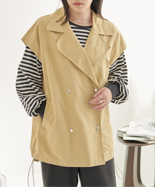 ECRIRE(エクリール)の「旬な装い。ナイロンブレンドオーバーサイズベスト(ミリタリージャケット・レディース・カーキ/ブラック/グレー/オリーブ/ブラウン・M)」の5枚目の写真