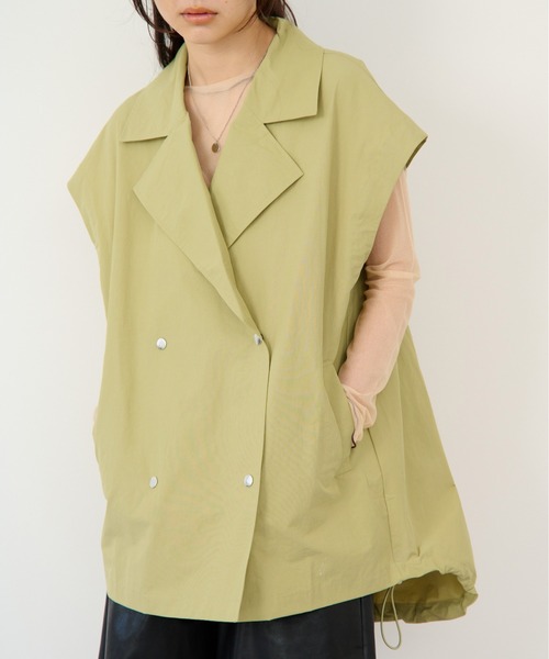 ECRIRE(エクリール)の「旬な装い。ナイロンブレンドオーバーサイズベスト(ミリタリージャケット・レディース・カーキ/ブラック/グレー/オリーブ/ブラウン・M)」の15枚目の写真