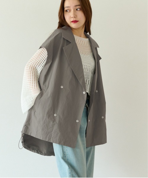 ECRIRE(エクリール)の「旬な装い。ナイロンブレンドオーバーサイズベスト(ミリタリージャケット・レディース・カーキ/ブラック/グレー/オリーブ/ブラウン・M)」の21枚目の写真