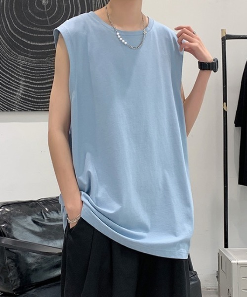 MGV（エムジーヴィー）の「ルーズシルエットノースリーブ（タンクトップ・メンズ・ブラック/ホワイト/ダークグレー/グリーン/ライトブルー/ピンク・LARGE/MEDIUM/X-LARGE）」の20枚目の写真