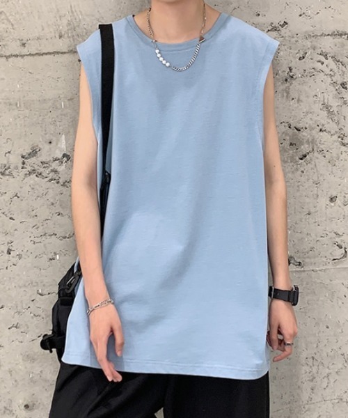 MGV（エムジーヴィー）の「ルーズシルエットノースリーブ（タンクトップ・メンズ・ブラック/ホワイト/ダークグレー/グリーン/ライトブルー/ピンク・LARGE/MEDIUM/X-LARGE）」の21枚目の写真