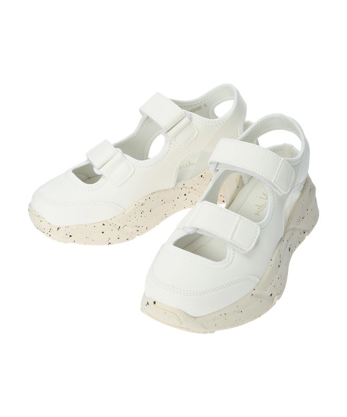 Green Parks(グリーンパークス)の「・rich blue ベルクロスニーカー(スニーカー・レディース・アイボリー/ベージュ/ブラック・M/S/L/LL)」の6枚目の写真