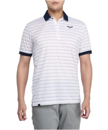 MIZUNO GOLF（ミズノゴルフ）の「ストレッチボーダー半袖リブ衿シャツ（ポロシャツ）」
