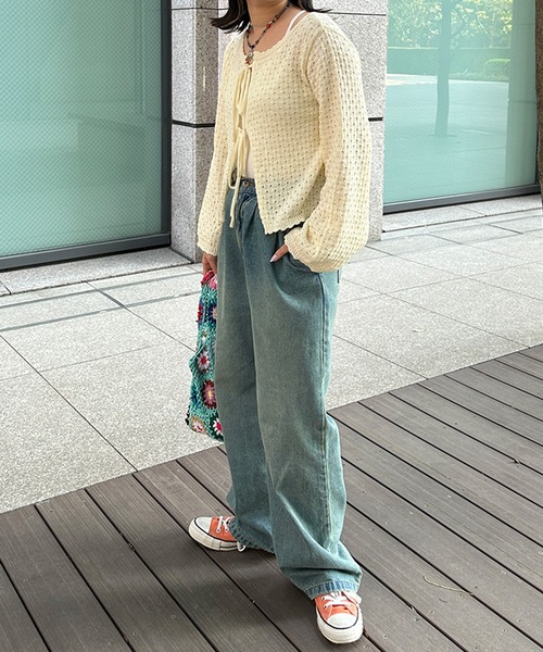 kutir（クティール）の「2wayリボンカーディガン（カーディガン/ボレロ・レディース・グリーン系その他/ブルー系その他/ブラック/オフホワイト・FREE）」の16枚目の写真