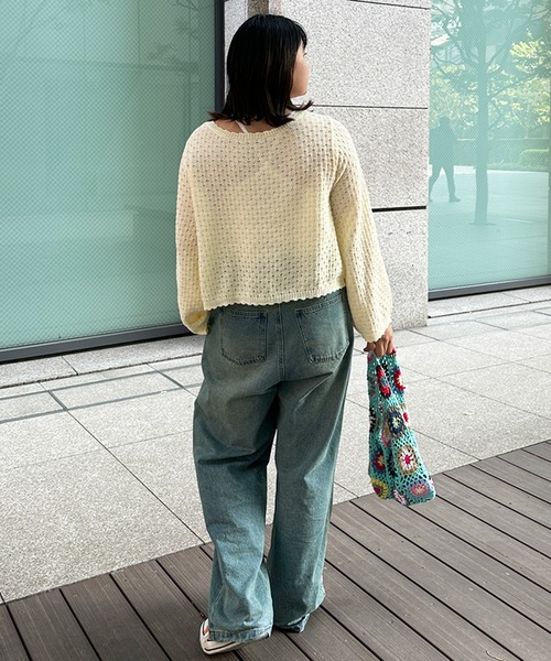 kutir（クティール）の「2wayリボンカーディガン（カーディガン/ボレロ・レディース・グリーン系その他/ブルー系その他/ブラック/オフホワイト・FREE）」の17枚目の写真