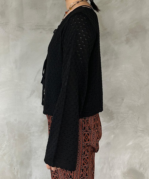 kutir（クティール）の「2wayリボンカーディガン（カーディガン/ボレロ・レディース・グリーン系その他/ブルー系その他/ブラック/オフホワイト・FREE）」の6枚目の写真