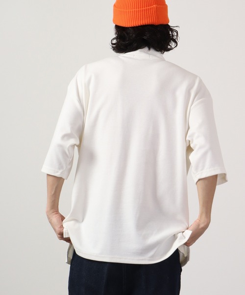 SUGGESTION(サジェッション)の「SUGGESTION ハーフジップスタンドポンチ半袖シャツ(Tシャツ/カットソー・メンズ・ブラック/ホワイト/チャコール・L/M)」の9枚目の写真