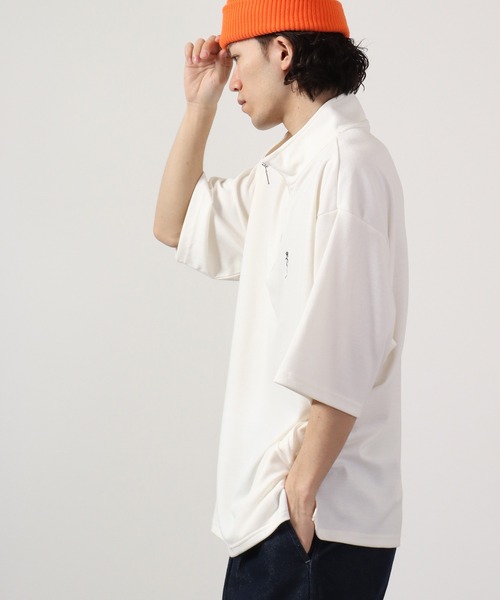 SUGGESTION(サジェッション)の「SUGGESTION ハーフジップスタンドポンチ半袖シャツ(Tシャツ/カットソー・メンズ・ブラック/ホワイト/チャコール・L/M)」の8枚目の写真