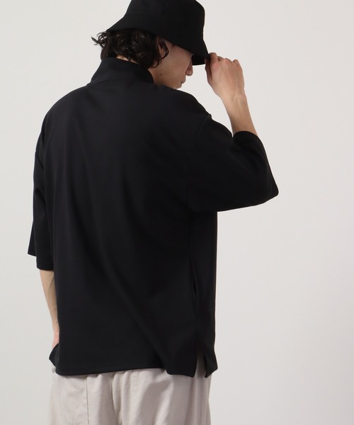 SUGGESTION(サジェッション)の「SUGGESTION ハーフジップスタンドポンチ半袖シャツ(Tシャツ/カットソー・メンズ・ブラック/ホワイト/チャコール・L/M)」の15枚目の写真