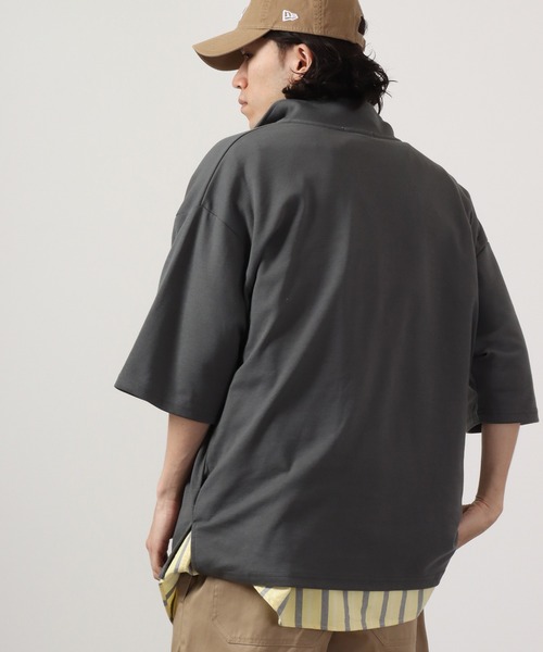 SUGGESTION(サジェッション)の「SUGGESTION ハーフジップスタンドポンチ半袖シャツ(Tシャツ/カットソー・メンズ・ブラック/ホワイト/チャコール・L/M)」の22枚目の写真