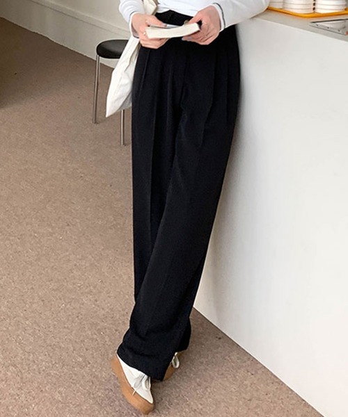 DAY CLOSET（デイ クローゼット）の「レディース きれいめストレートセンタープレスパンツ（スラックス・レディース・ブルー系その他/ブラック/スモークピンク・S/M/L）」の5枚目の写真