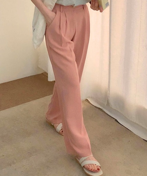 DAY CLOSET（デイ クローゼット）の「レディース きれいめストレートセンタープレスパンツ（スラックス・レディース・ブルー系その他/ブラック/スモークピンク・S/M/L）」の13枚目の写真