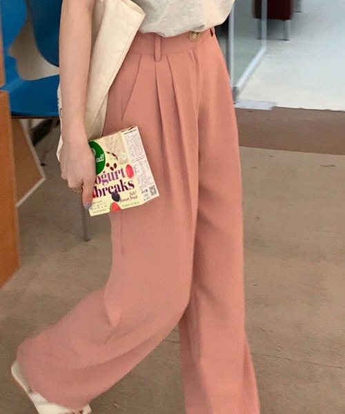 DAY CLOSET（デイ クローゼット）の「レディース きれいめストレートセンタープレスパンツ（スラックス・レディース・ブルー系その他/ブラック/スモークピンク・S/M/L）」の14枚目の写真