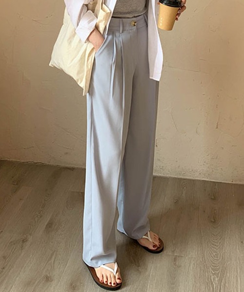 セール】レディース きれいめストレートセンタープレスパンツ