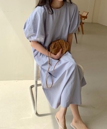 ランタンボリュームスリーブロングワンピース