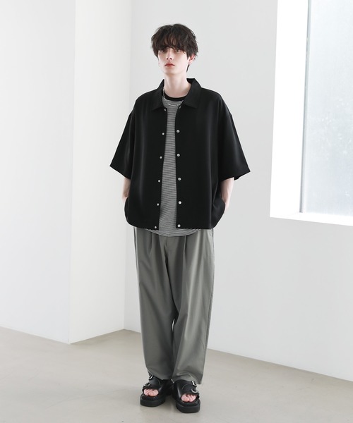 セール】テックリネン半袖コーチシャツ ジャケット（シャツ/ブラウス