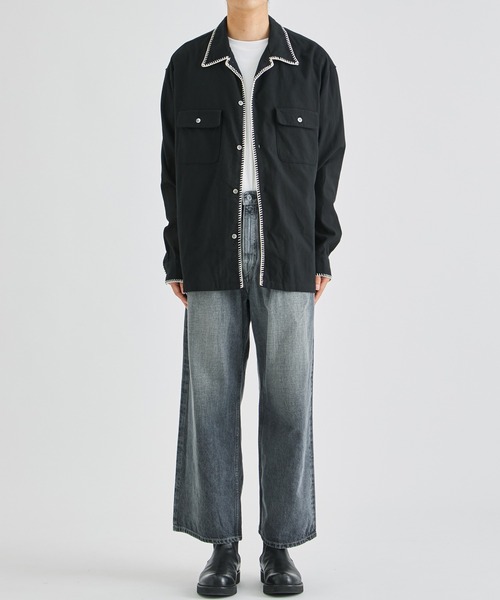 superNova.（スーパーノヴァ）の「【superNova./スーパーノヴァ】Selvedge wide jeans - Vintage wash（デニムパンツ・メンズ・ブラック/ブルー・X-SMALL/SMALL）」の3枚目の写真