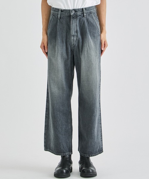 superNova.（スーパーノヴァ）の「【superNova./スーパーノヴァ】Selvedge wide jeans - Vintage wash（デニムパンツ・メンズ・ブラック/ブルー・X-SMALL/SMALL）」の4枚目の写真