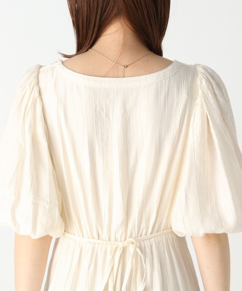 Heather（ヘザー）の「フロントギャザーワンピース（半袖）　906160（ワンピース・レディース・アイボリー/ブラック/ライトグレー・S/M）」の11枚目の写真