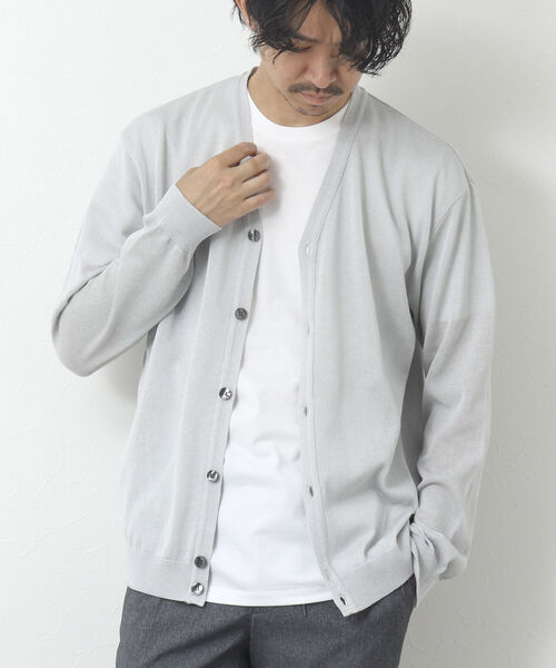 NOLLEY'S goodman（ノーリーズグッドマン）の「吸水速乾サランP Vネックカーディガン（※半袖Ｔシャツ付き）（カーディガン/ボレロ・メンズ・ネイビー/ライトグレー/チャコールグレー/オリーブ・L/M）」の3枚目の写真