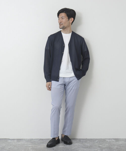 NOLLEY'S goodman（ノーリーズグッドマン）の「吸水速乾サランP Vネックカーディガン（※半袖Ｔシャツ付き）（カーディガン/ボレロ・メンズ・ネイビー/ライトグレー/チャコールグレー/オリーブ・L/M）」の6枚目の写真