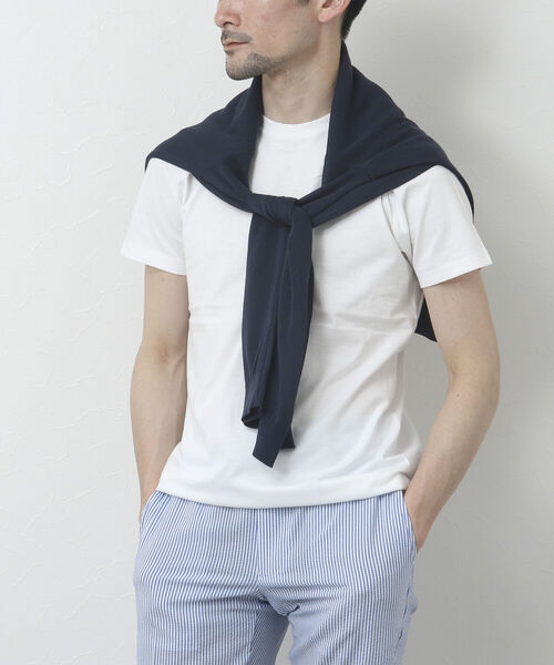 NOLLEY'S goodman（ノーリーズグッドマン）の「吸水速乾サランP Vネックカーディガン（※半袖Ｔシャツ付き）（カーディガン/ボレロ・メンズ・ネイビー/ライトグレー/チャコールグレー/オリーブ・L/M）」の10枚目の写真