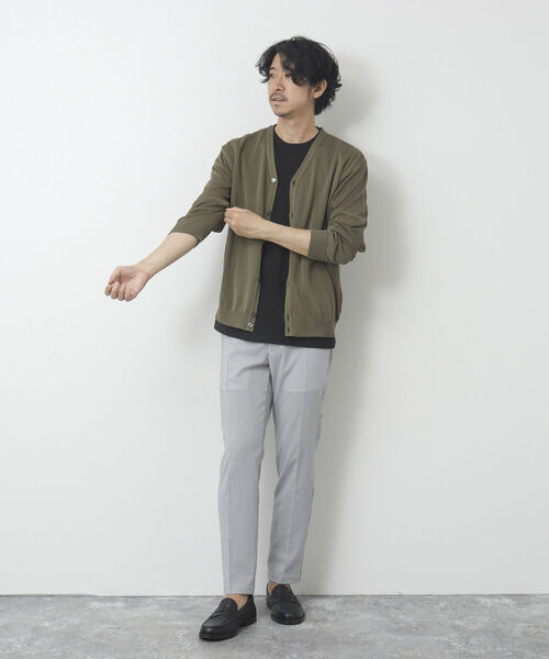 NOLLEY'S goodman（ノーリーズグッドマン）の「吸水速乾サランP Vネックカーディガン（※半袖Ｔシャツ付き）（カーディガン/ボレロ・メンズ・ネイビー/ライトグレー/チャコールグレー/オリーブ・L/M）」の19枚目の写真
