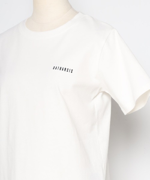 Bonjour Sagan(ボンジュールサガン)の「CATHARSIS刺繍ミニロゴTシャツ(Tシャツ/カットソー・レディース・ブラック/オフホワイト・FREE)」の4枚目の写真