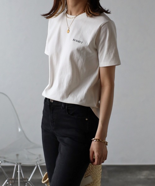 Bonjour Sagan(ボンジュールサガン)の「CATHARSIS刺繍ミニロゴTシャツ(Tシャツ/カットソー・レディース・ブラック/オフホワイト・FREE)」の18枚目の写真