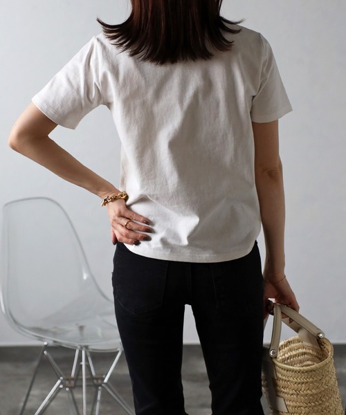 Bonjour Sagan(ボンジュールサガン)の「CATHARSIS刺繍ミニロゴTシャツ(Tシャツ/カットソー・レディース・ブラック/オフホワイト・FREE)」の10枚目の写真
