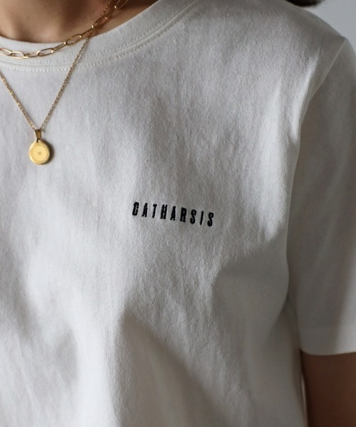 Bonjour Sagan(ボンジュールサガン)の「CATHARSIS刺繍ミニロゴTシャツ(Tシャツ/カットソー・レディース・ブラック/オフホワイト・FREE)」の8枚目の写真