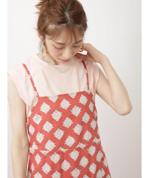 Lugnoncure（ルノンキュール）の「ノースリTシャツ（Tシャツ/カットソー・レディース・ピンク/オフホワイト/ブラック・F）」の4枚目の写真