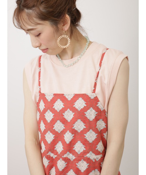 Lugnoncure（ルノンキュール）の「ノースリTシャツ（Tシャツ/カットソー・レディース・ピンク/オフホワイト/ブラック・F）」の11枚目の写真