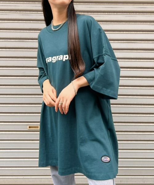 Paragraph(パラグラフ)の「Paragraph(パラグラフ)/Paisley Flame T-shirt/ファイヤーフレーム バンダナ ロゴ オーバーサイズ Tシャツ(Tシャツ/カットソー・レディース・グレー/ブラック/ホワイト/グリーン/パープル・FREE)」の17枚目の写真