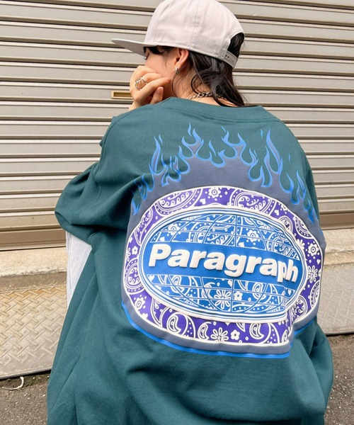Paragraph(パラグラフ)の「Paragraph(パラグラフ)/Paisley Flame T-shirt/ファイヤーフレーム バンダナ ロゴ オーバーサイズ Tシャツ(Tシャツ/カットソー・レディース・グレー/ブラック/ホワイト/グリーン/パープル・FREE)」の21枚目の写真
