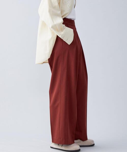 CITEN（シテン）の「＜CITEN＞2タック ワイド スラックス（スラックス・レディース・ブラック/レッド・XS/S/M）」の9枚目の写真