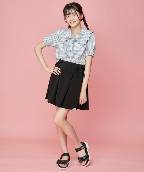 JENNI love（ジェニィラブ）の「ギンガムチェックビッグカラーブラウス（シャツ/ブラウス・キッズ・ラベンダー/グレー/グリーン・140cm/130cm/150cm/160cm）」の10枚目の写真