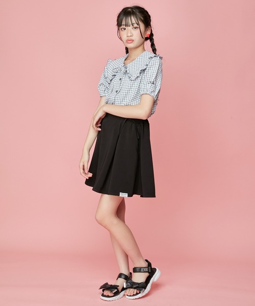 JENNI love（ジェニィラブ）の「ギンガムチェックビッグカラーブラウス（シャツ/ブラウス・キッズ・ラベンダー/グレー/グリーン・140cm/130cm/150cm/160cm）」の7枚目の写真