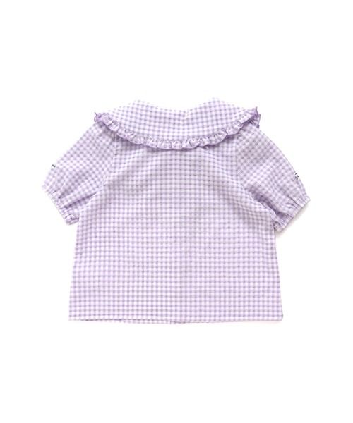 JENNI love（ジェニィラブ）の「ギンガムチェックビッグカラーブラウス（シャツ/ブラウス・キッズ・ラベンダー/グレー/グリーン・140cm/130cm/150cm/160cm）」の12枚目の写真