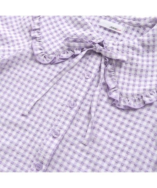 JENNI love（ジェニィラブ）の「ギンガムチェックビッグカラーブラウス（シャツ/ブラウス・キッズ・ラベンダー/グレー/グリーン・140cm/130cm/150cm/160cm）」の19枚目の写真
