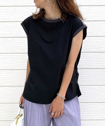 Q | 肩ラインノースリトップス(Tシャツ/カットソー)